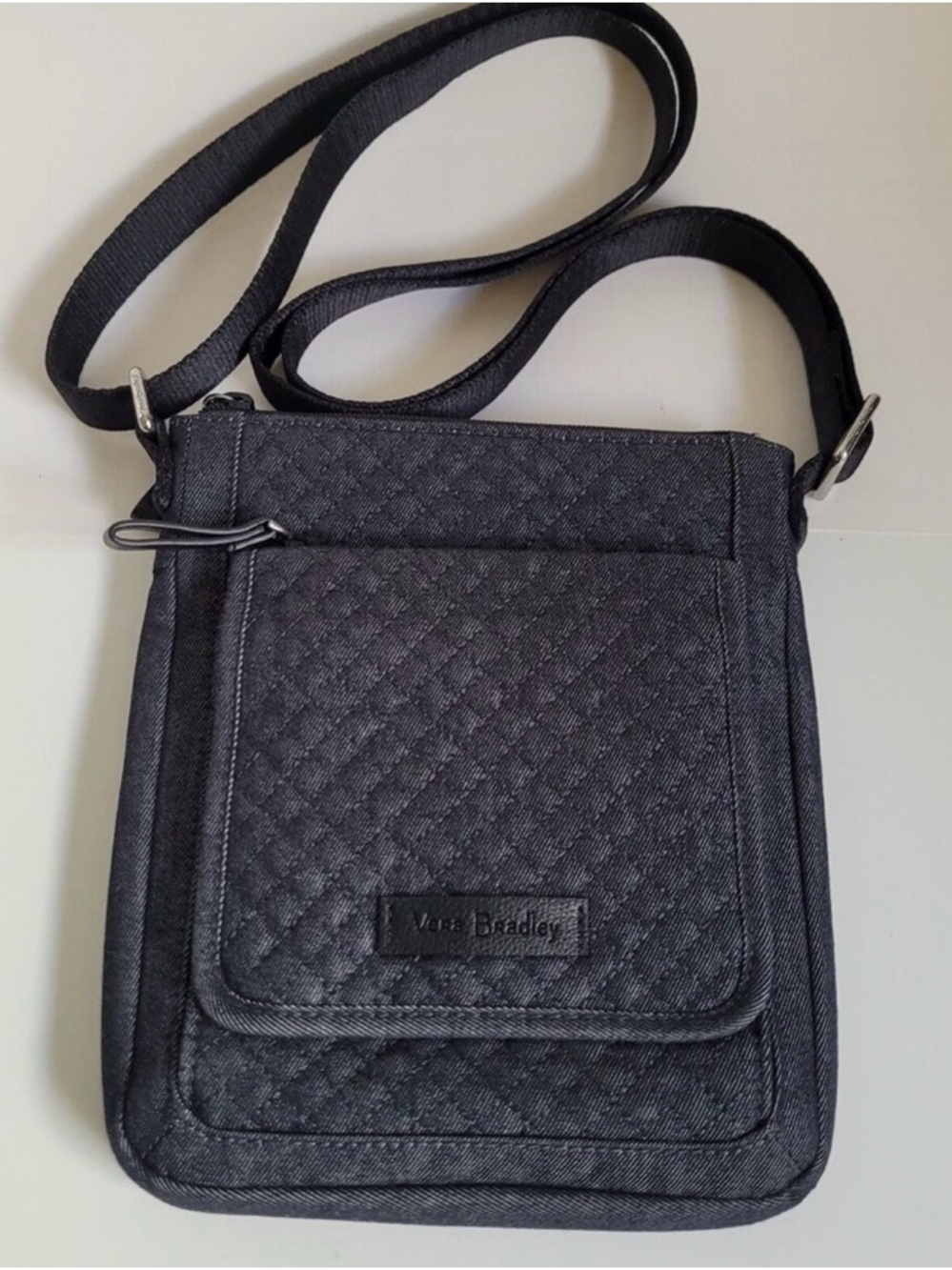 VERA BRADLEY  Iconic RFID Black Mini Hipster Denim Crossbody Bag